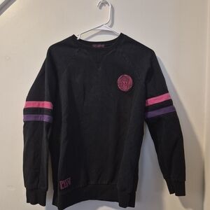 Dutch Bros Black Sweatshirt with Pink and Purple Accents